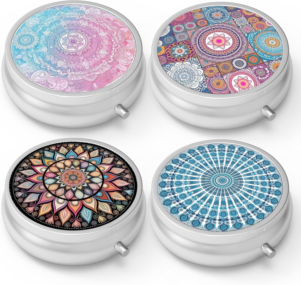 Pill Box 3 Compartment Small Pill Case,Portable for Pocket or Purse Pill Organizer Pill Container Holder to Hold Vitamins, Medication, Fish Oil and Supplements(4PCS)