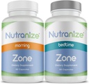 Nutranize Zone Twin-Pack Supplement System - Pharmacist-Designed Morning & Bedtime Capsules with Magnesium Glycinate, Vitamin D3, K2 MK7, Methylfolate, Chromium, Melatonin - 30 Day Supply (120 Count)