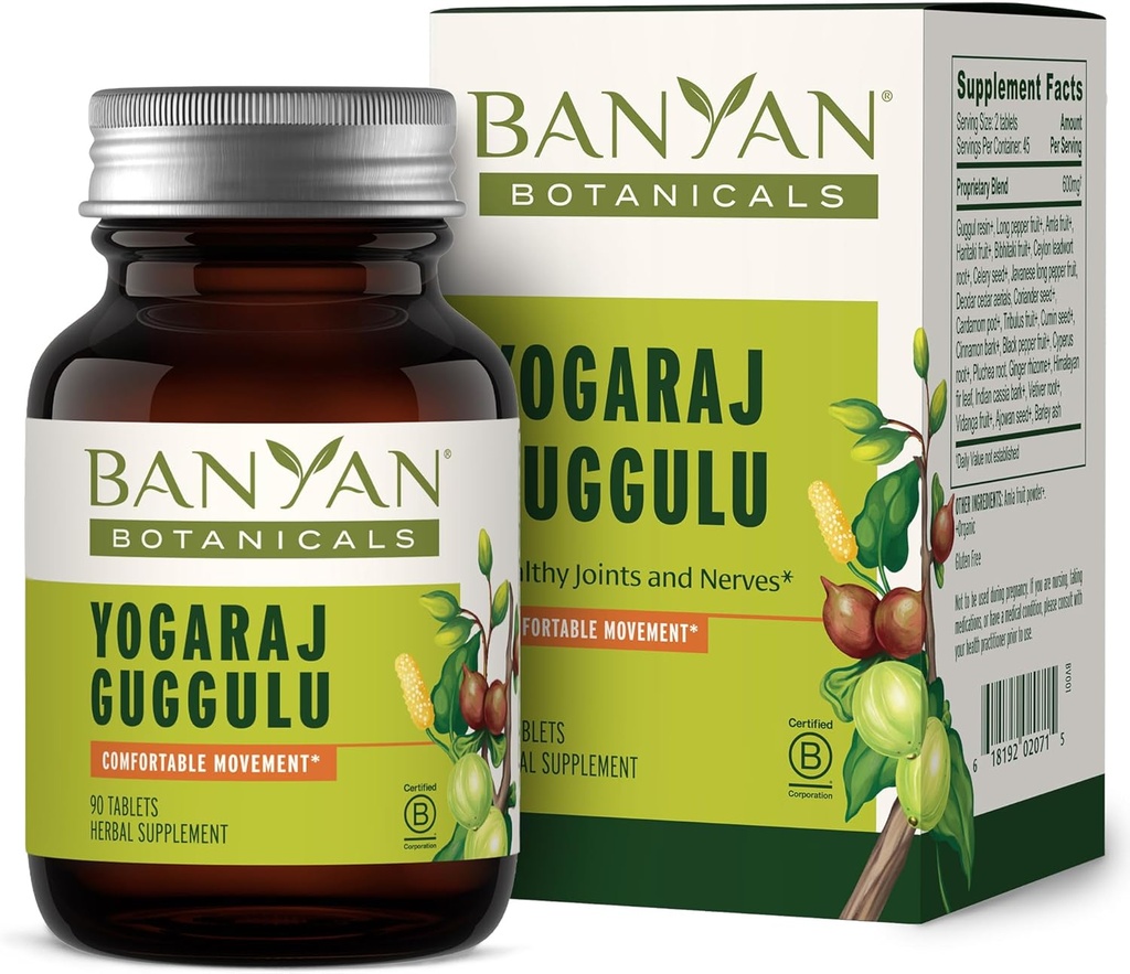 Banyan Botanicals Yogaraj Guggulu – Organic Joint Support Supplement ­­–Ayurvedic Blend for Supporting The Skeletal and Neuromuscular Systems* – 90 Tablets – Non-GMO, Sustainably Sourced, Vegan