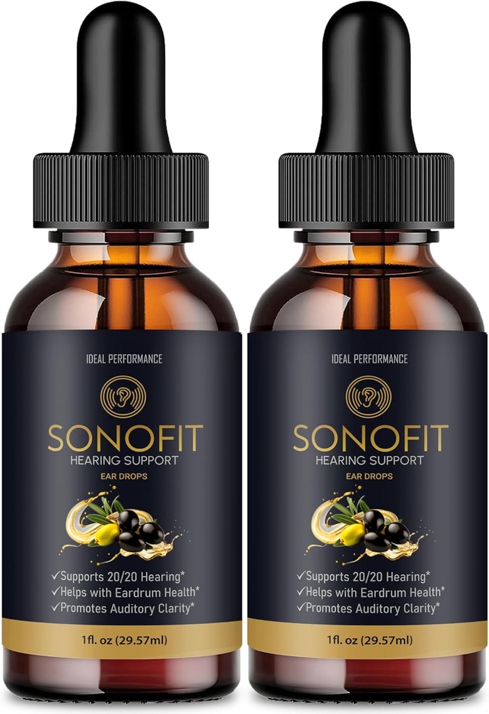 Sonofit Tinnitus Relief for Ringing Ears Drops, Sonofit Tinnitus Supplement Sonofit Healthy Ear Support Supplement - Maximum Strength Advanced Formula Sonofit Drops Hearing Support Reviews (2 Pack)