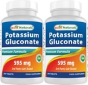 Best Naturals Potassium Gluconate 595 mg 250 Tablets (250 Count (Pack of 2))