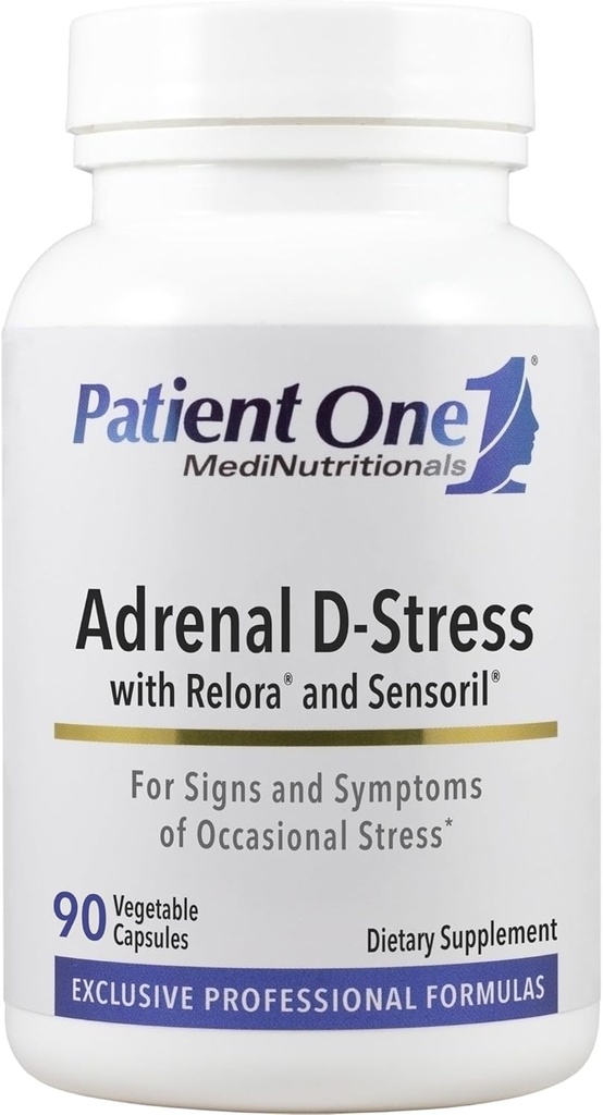 Patient One Adrenal D-Stress | Supplement to Support Healthy Stress Response and Cortisol Levels* | with DHEA, Ashwagandha and More | 90 Capsules