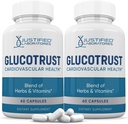 Justified Laboratories (2 Pack Glucotrust Advanced Formula Supplement Pills 120 Capsules