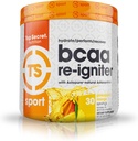 Top Secret Nutrition BCAA Re-Igniter Vegan Amino Acid Supplement with Astaxanthin and Electrolyte, Hydration Blend with Coconut water, 9.84 oz (30 servings), Pineapple Mango
