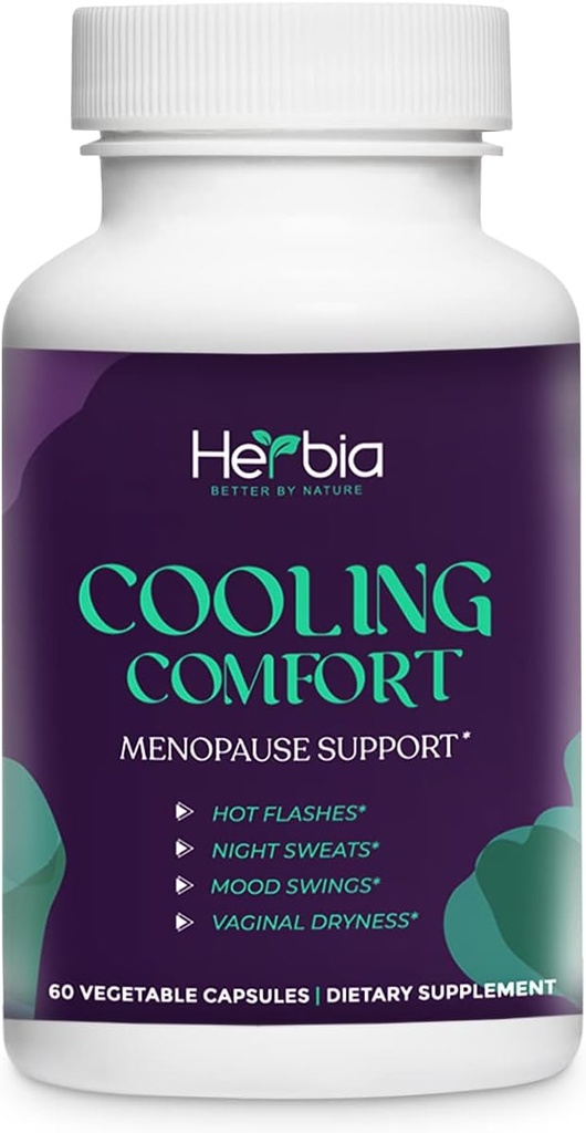 Natural Menopause and PMS Supplement - Hormonal Balance, Estrogen-Free Herbal Formula Natural Relief for Night Sweats, Mood Swings & Vaginal Dryness- Made in The USA 60 Capsules