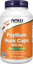 NOW Foods Supplements, Psyllium Husk Caps 500 mg, Non-GMO Project Verified, Natural Soluble Fiber, Intestinal Health*, 500 Veg Capsules