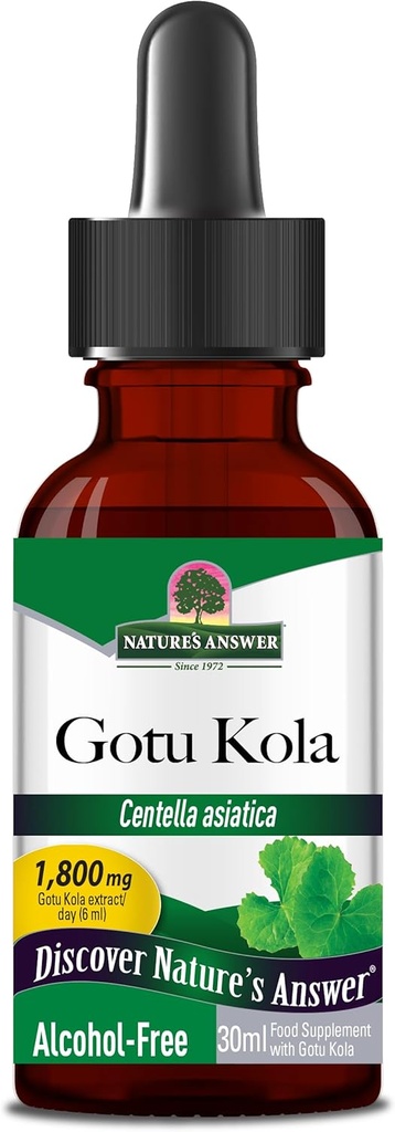 Nature's Answer Gotu Kola Herb Alcohol Free, 1-Fluid Ounce | Dietary Supplement | Supports a Healthy Immune System | Made in The USA | Gluten-Free, Vegan & Vegetarian