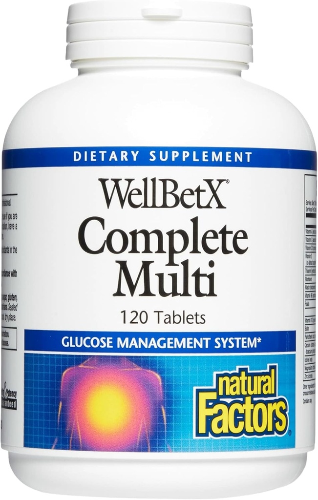 WellBetX Complete Multi by Natural Factors, Supports Healthy Carbohydrate Metabolism, 120 tablets, 120 Tablets