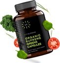 Organic Super Greens Superfood Capsule, Nutritional Supplement for Gut Health, Immune Support, Digestion, Energy, and More (Non-GMO, Keto, Vegan) 180 Capsules, 1 Pack