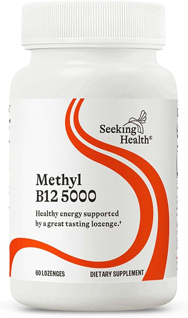 Seeking Health Methyl B12 5000, 5000 mcg B12 as Adenosylcobalamin and Methylcobalamin, Potent Formula Supports Healthy Metabolism, Methylation, Cognitive Health, Vegan and Vegetarian (60 lozenges)*
