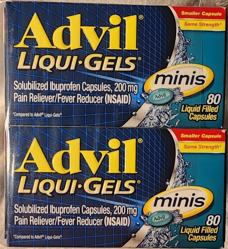 Advil Liqui-Gels Minis, 80 Capsules Per Bottle (3 Bottles)