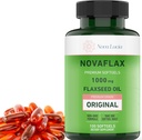 Nova Lucia Organic Flaxseed Oil Capsules 1000mg – Omega 3 6 9 Softgels for Hair, Skin & Nails – Non-GMO, Gluten-Free, Hexane-Free, Easy to Swallow – 100 Liquid Softgels
