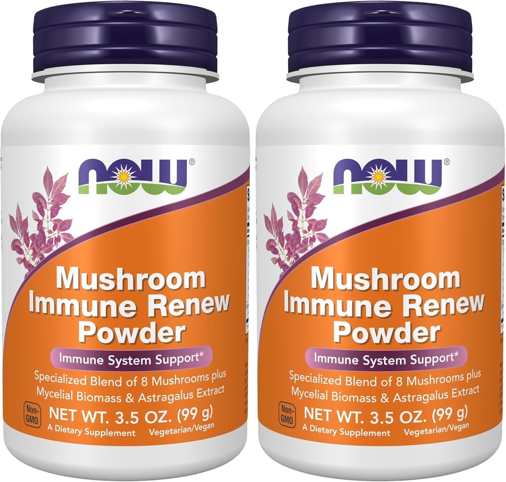 NOW Supplements, Mushroom Immune Renew with Astragalus Root Extract, Immune System Support*, 3.5-Ounce (Pack of 2)