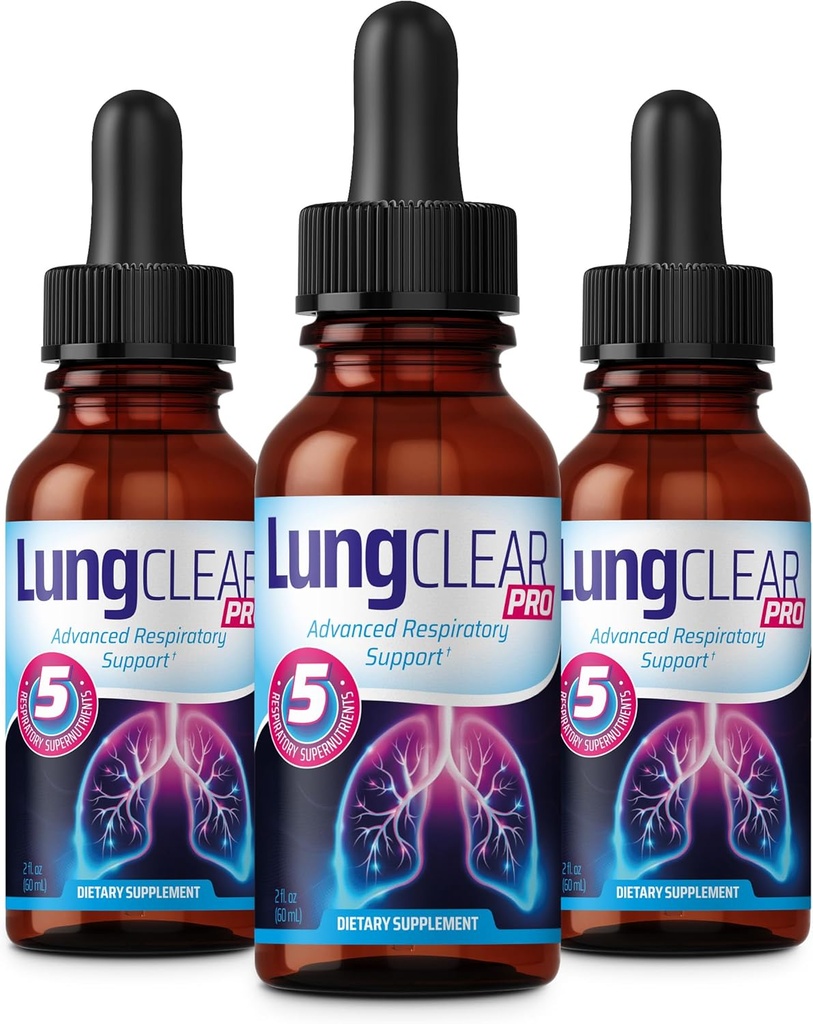 Lung Support Supplement Drops with Wild Mullein Leaf Extract for Lungs and Mucus Relief Support - 2 Fl oz - 3 Bottles