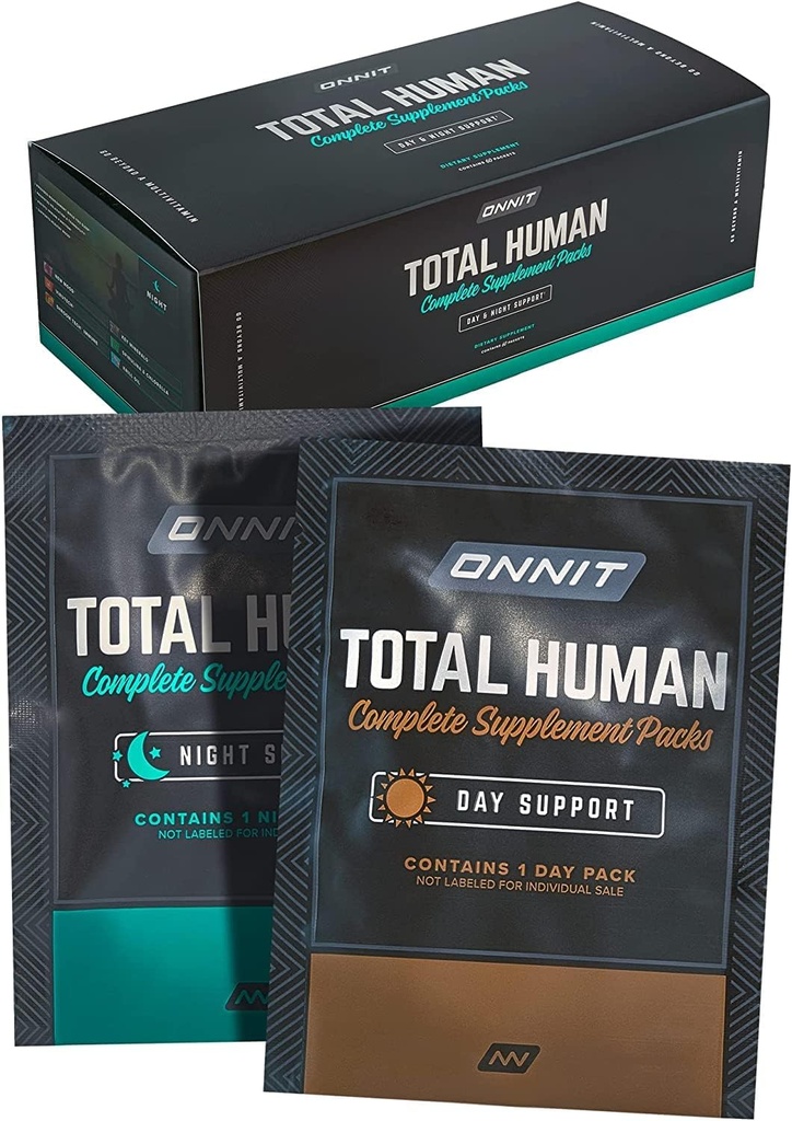 Day and Night Multivitamins Pack for Onnit Total Human Complete Supplement Packs - Complete Set of Vitamins and Minerals for Total Human - Support for Immune Health and Stamina