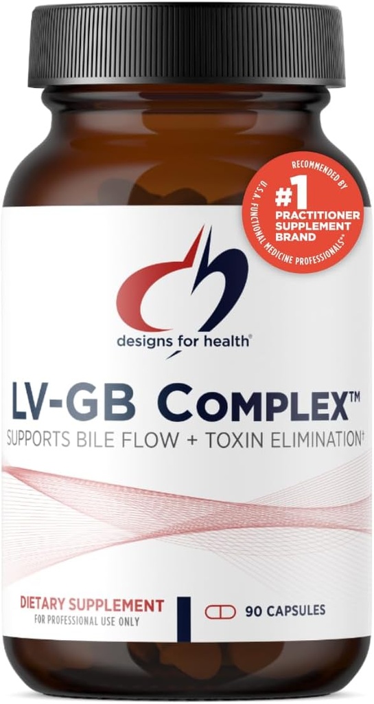 Designs for Health LV-GB Complex - Liver Detox Supplements for Gallbladder Support with Milk Thistle, Artichoke, Vitamins + Ox Bile - Supports Bile Flow + Toxin Elimination (90 Capsules)