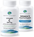 Earth's Splendor Women's Multivitamin & Immune Support – Supports Overall Wellness, Metabolism, Antioxidant Health with Vitamin B12, C, D, Biotin, Rose HIPS – Gluten-Free, No Artificial Colors