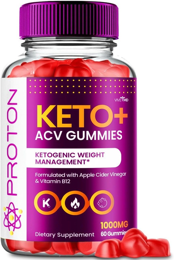 VIVE MD Proton Keto ACV Gummies Advanced Weight Management, Protein Keto ACV Gummies, Proton Keto Plus Gummies with Apple Cider Vinegar Supplement 1000mg, Proton Keto+ACV Gummies Reviews (1 Pack)