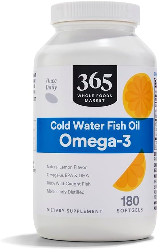 365 by Whole Foods Market, Omega-3 Lemon, 180 ct