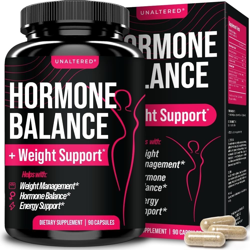 UNALTERED Hormone Balance for Women Weight Management - Natural Hormonal Wellness Support - Features Green Tea Extract, Cayenne, Magnesium, & Zinc - 90 Vegan Capsules