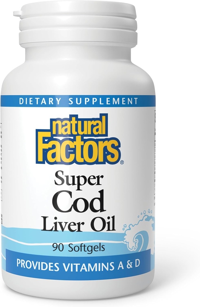 Natural Factors Cod Liver Oil, 90 Capsules