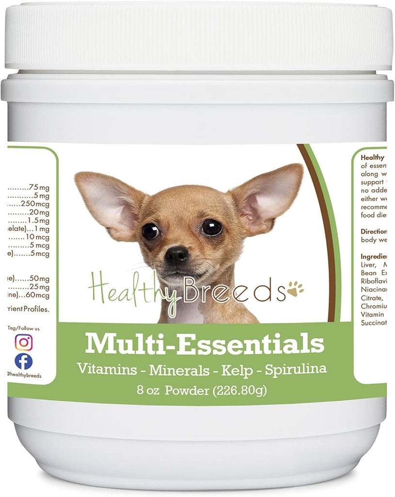 Healthy Breeds Chihuahua Multi-Essentials Powder for Dogs - an Ideal Supplement of Vitamins, Minerals & Antioxidants for Your Dog - 8 oz