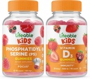 Lifeable Phosphatidylserine (PS) Kids + Vitamin D Kids, Gummies Bundle - Great Tasting, Vitamin Supplement, Gluten Free, GMO Free, Chewable Gummy