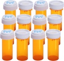 Plastic Empty Pill Bottles with Double Sided Use (Child Resistant & Easy Open) Caps - Medicine Container Pill Case Dispenser Organizers (8 Dram, 12pcs)