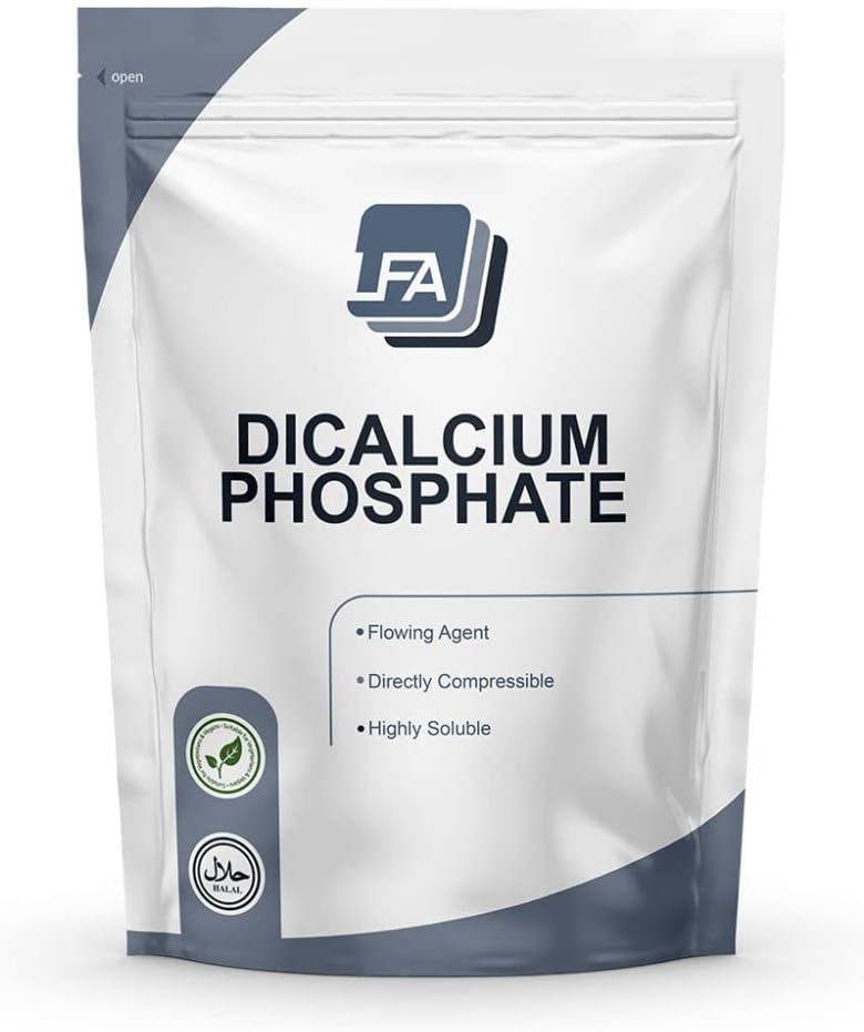 Dicalcium Phosphate Dihydrate DCPD Powder - 1 kg (2.2 lb) - Tablet & Capsule Flowing Agent - Food Anti-Caking Agent & Supplement Filler