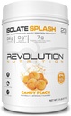 Revolution Nutrition, Isolate Splash, Clear Whey Protein Powder, Juice-Type Protein, Candy Flavour, Collagen, 24g of Protein Per Scoop, Zero Sugar, 817g, 23 Servings (Candy Peach, 1.8 Pound)
