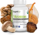 Organixx USDA Organic Mushroom Supplement, 7 Fermented Mushrooms – Lions Mane, Shiitake, Cordyceps, Turkey Tail, Reishi – for Immune & Digestion Support, 60 Vegetarian Capsules