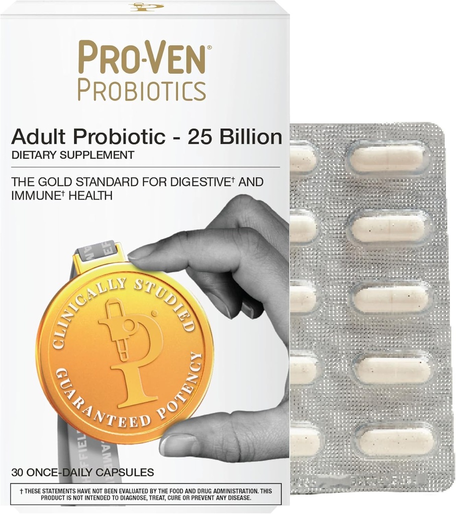 Daily Probiotic for Women & Men | 25 Billion CFU with Acidophilus & Bifidus | Digestive & Immune Support | Vegetarian, Gluten-Free, Lactose-Free | 30 Capsules