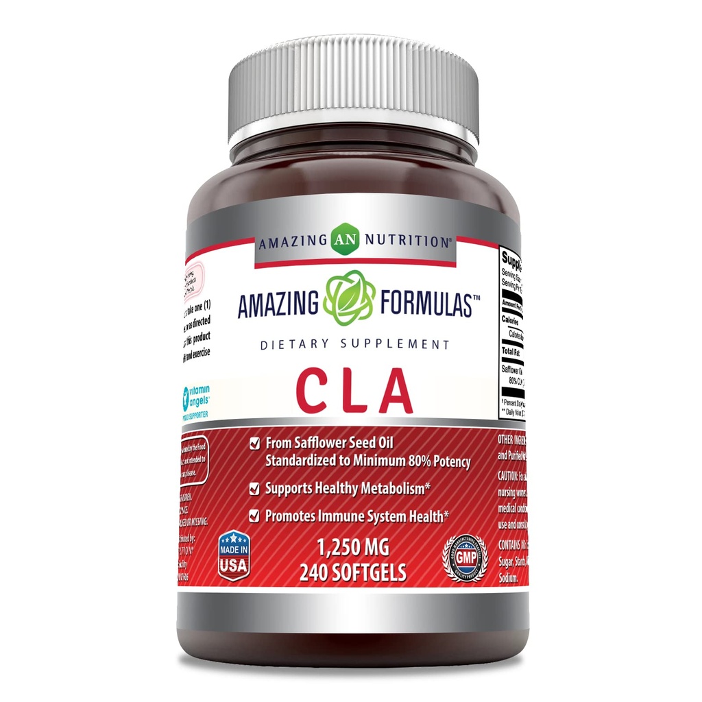 Amazing Formulas CLA | Conjugated Linoleic Acid Supplement | 1250 Mg | Softgels | Non-GMO | Gluten-Free | Made in USA (240 Count)