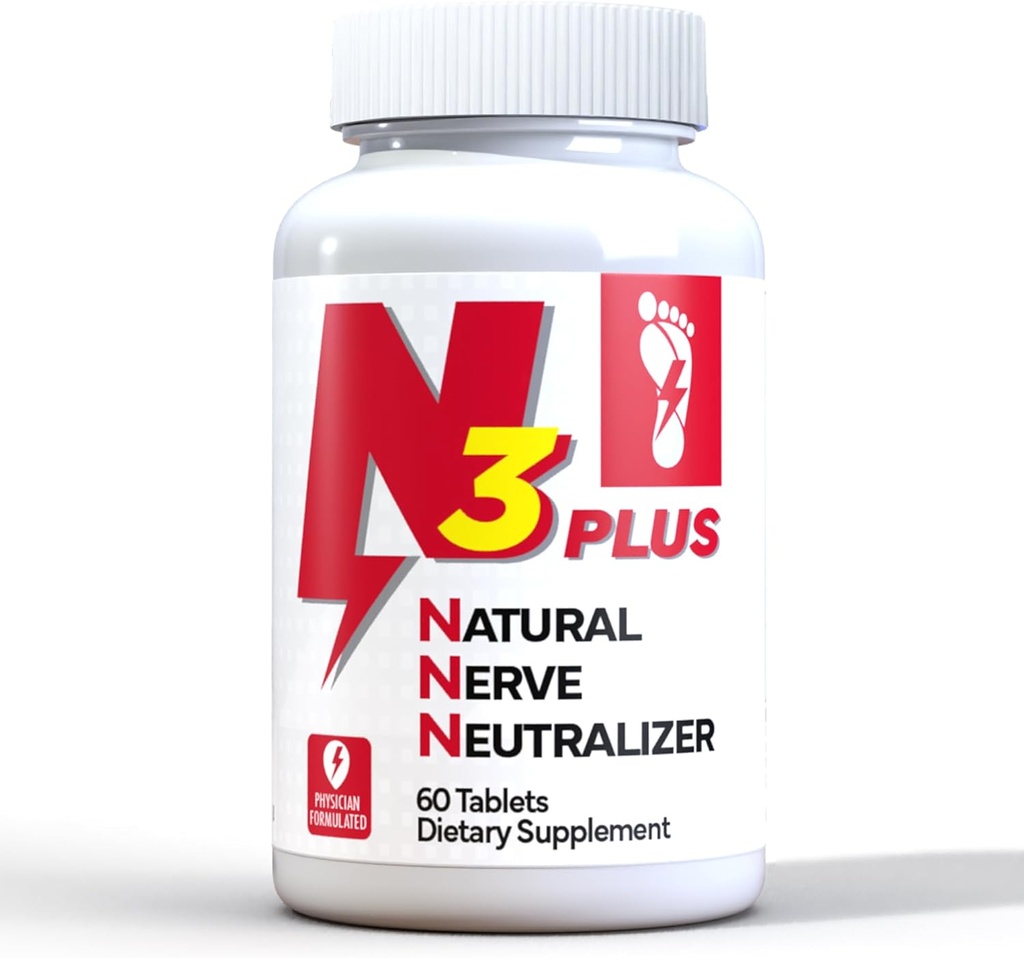 N3 Natural Nerve Neutralizer Plus - Nerve Support Supplement with Vitamin D3, B1, B6 & B12, Life’s DHA, Alpha Lipoic Acid, Acetyl-L-Carnitine & Turmeric - Nerve Repair & Regeneration Formula (Tablets)