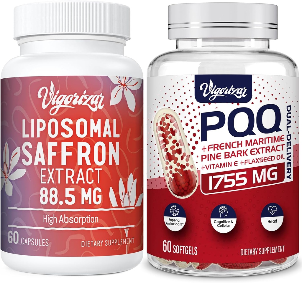 French Maritime Pine Bark Extract 200 mg with Liposomal Saffron Supplements