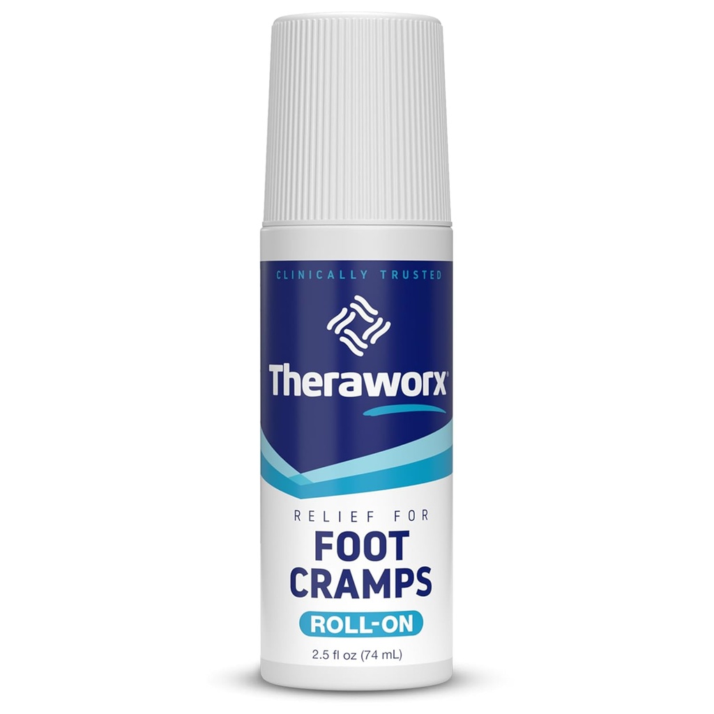 Theraworx Relief for Foot Cramps, Fast-Acting Foot Cramp Relief Roll-On - 2.5 Oz - 1 Count