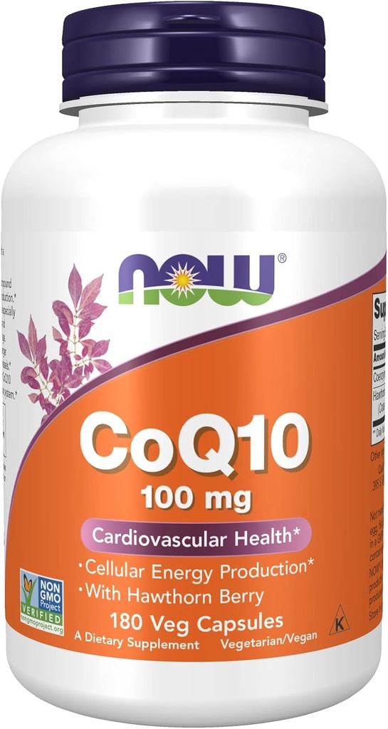 CoQ10 with Hawthorn Berry Vegetarian, 100 mg, by Now Foods