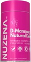 Nuzena D-Mannose + 1000mg with Cranberry 150mg, Pack of 60 Natural Defense Urinary Tract Support Capsules with Hibiscus Flower 100mg and Dandelion Root 100mg Per Serving of 2 Capsules