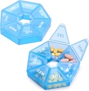 Weekly Pill Organizer Large 7 Day Pill Box Organizer Daily Medicine Case for Vitamin Fish Oil Pills Supplements Arthritis Friendly