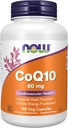 NOW Foods Supplements, CoQ10 60 mg, Pharmaceutical Grade, All-Trans Form of CoQ10 Produced by Fermentation, 180 Veg Capsules
