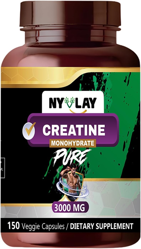 Creatine Monohydrate 3000 MG 150 Capsules | Dietary Supplement | Extra Strength Natural Formulation | Support Strength & Energy