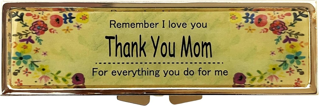 AmyZone Pill Organizer Weekly 7 Day with Reminder Travel Portable Compact Pill Box Pill Case to Hold Vitamins/Tylenol/Fish Oil/Supplements/Meds/Tablet for Purse/Pocket(Thank You Mom)