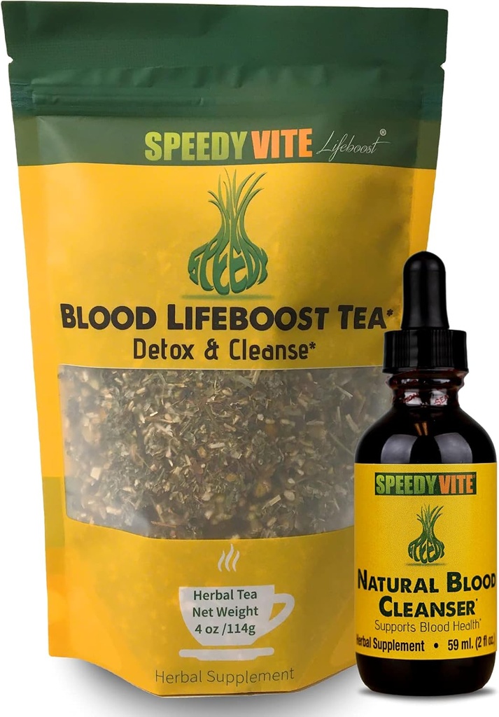 Natural Blood Cleanser Organic Supplement (Set: Tea & Liquid Drop Combo)