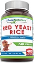 Pure Naturals Red Yeast Rice 1200 Mg per Serving, Capsules Supplement | Non-GMO | Gluten Free | Made in USA (480 Count)