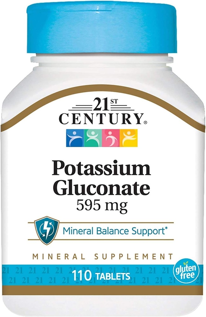 21st Century, Potassium Gluconate, 595 mg, 110 Tablets