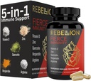 5-in-1 Fierce Immunity Supplement, Immune Support Supplement and Boosters for Adults, Vitamin C, Quercetin, Vitamin D, Zinc, L-Arginine, Hesperidin, Immunity Support, 90 Capsules (1 Month Supply)