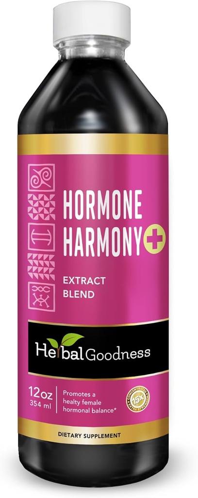 Herbal Goodness Hormone Harmony, Menopause Supplements for Women, Hormone Balance for Women, Perimenopause Supplements, Organic Estrogen Supplement, Happy Hormones, Fertility, Lactation 1 btl (12oz)
