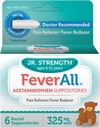Feverall Children Acetaminophen Suppositories 6 Rectal Suppositories 325mg Each Pain Reliever/Fever Reducer. Paraben Free, No Artificial Colors or Other preservatives. Ages 6-12 Years