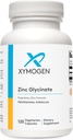 XYMOGEN Chelated Zinc Glycinate Supplements - 20mg Zinc Bisglycinate Chelate for Enhanced Absorption - Mineral Supplement for Reproductive + Immune Support (120 Vegan Capsules)