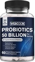 Probiotics 50 Billion, 23 Strains with Organic Prebiotics, Digestive & Immune Support, Freeze-Dried, Delayed-Release, Better Than a Dozen Yogurts, 60 Vegan Caps